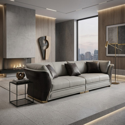 Canapé Këssen Design Sofa Modern 4-Plaz Sofa Wunnzëmmer Deko Miwwelen