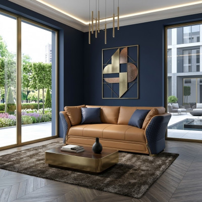 Sofa Dräisiwwer Couch Gepolstert Design Sëtz Sofas Deko Sall Miwwelen Modern.