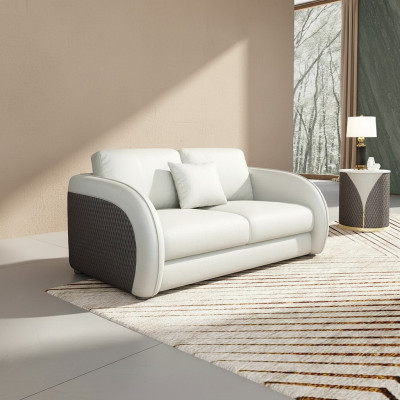 Ledercouch Sofa Wunnlandschaft 2-Sëtz Design Modern Sofa Zweesëtz Echtlieder