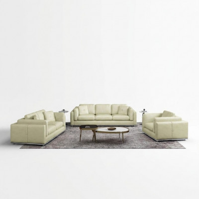 Ledercouch Sofagarnitur 3 2 1 Sëtz Set Garnitur Gepolsteren Sofa Canapé Sofa Canapé