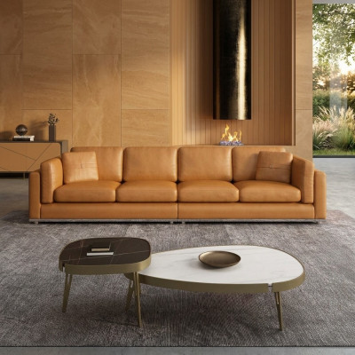 Sofa 4 Sëtzer Sofas Luxus Polstersofas Ledersofas Luxus Designer Couch Neit Sofa