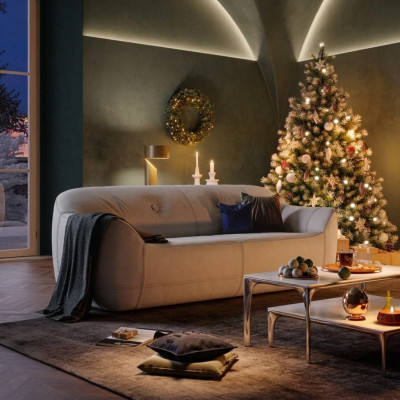 Modernen drësescht Sofa 3 Sëtzer Couchen drësescht Polster Luxus Sofa Braun