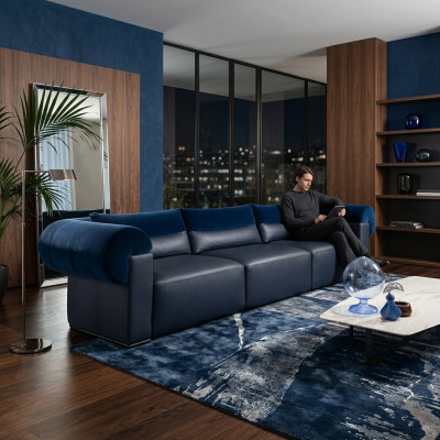 Grouss Sofa Canapé 4-Sëtzer Véier Couch Polster Sëtz Sofas Couch Lieder Véiersëtzer