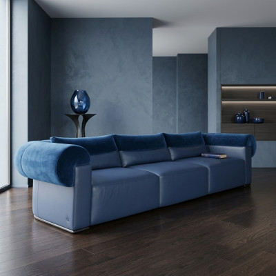 Grouss Sofa Canapé 4-Sëtzer Véier Couch Polster Sëtz Sofas Couch Lieder Véiersëtzer