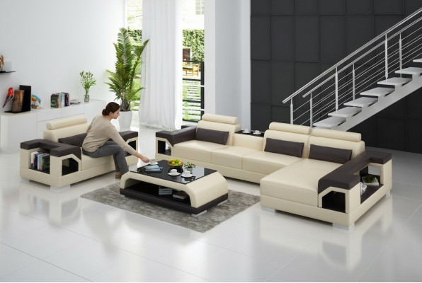 Wunnlandschaft Ecksofa L Form Sëtz Set Garnitur Modern Sofa Lieder Sëtz Eck