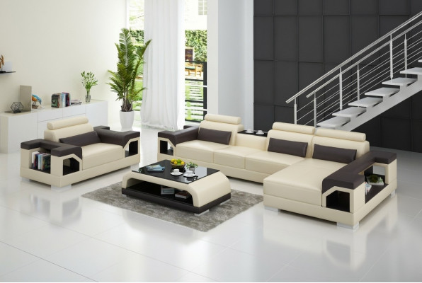 Wunnlandschaft Ecksofa L Form Sëtz Set Garnitur Modern Sofa Lieder Sëtz Eck