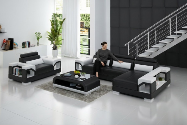 Wunnlandschaft Ecksofa L Form Fauteuil Set Garnitur Modern Sofa Lieder Couch Nei