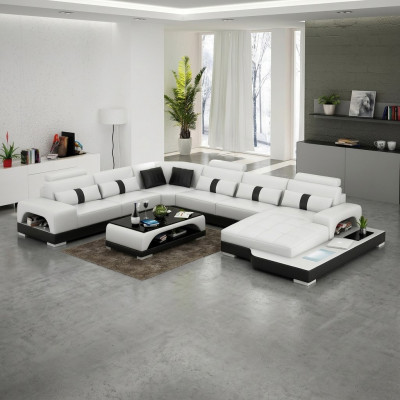 Eckgarnitur Lieder-Sofa Design Luxus Wunnlandschaft led Sofa Couch Polster Ecksofa