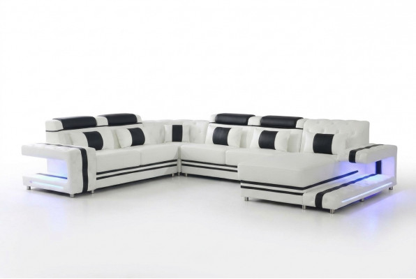Ecksofa Sofa U-Form Couch Polster Designer Lieder Grousst Ledersofa Wunnlandschaft