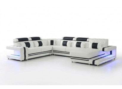 Ecksofa Sofa U-Form Couch Polster Designer Lieder Grousst Ledersofa Wunnlandschaft