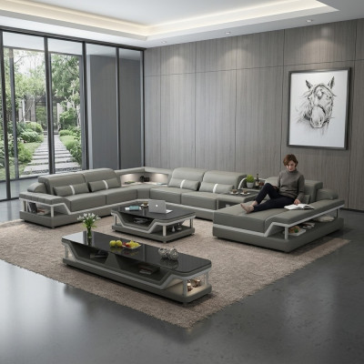 Wunnlandschaft U Form Eckcanapé Couchtisch Sideboard Design Wunnlandschaft 3tlg
