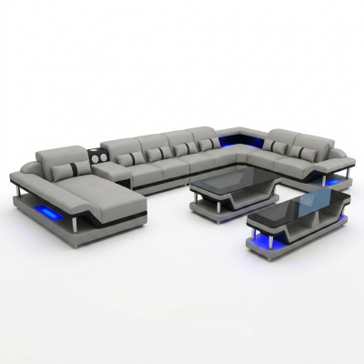 Design Sofa Komplettset Garnitur Polster Ecksofa Eckcouch Canapé Sideboard Dësch