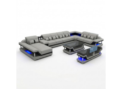 Design Sofa Komplettset Garnitur Polster Ecksofa Eckcouch Canapé Sideboard Dësch