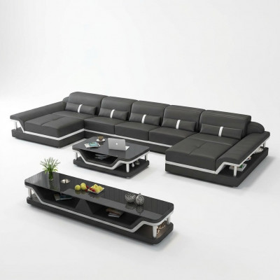 Eckcouch Sofa Couch Sofa Wunnlandschaft Ledercouch Lieder Miwwelen Wunnzëmmer Garnitur