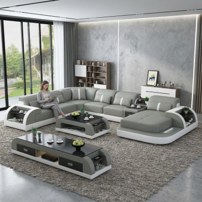 Wunlandschaft U Form Ecksofa Couchtisch Sideboard Design Wunlandschaft 3tlg.
