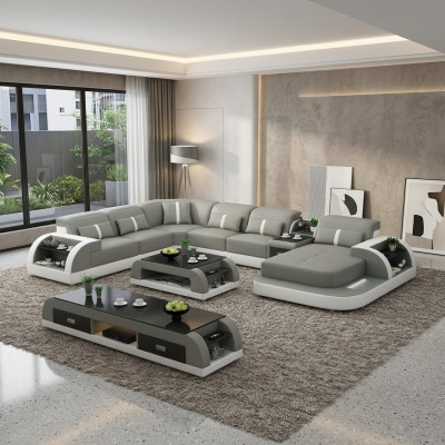 Wunlandschaft U Form Ecksofa Couchtisch Sideboard Design Wunlandschaft 3tlg.