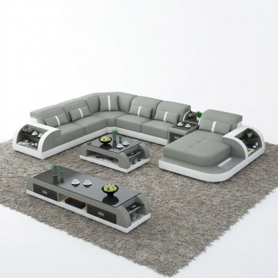Wunlandschaft U Form Ecksofa Couchtisch Sideboard Design Wunlandschaft 3tlg.