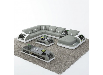 Wunlandschaft U Form Ecksofa Couchtisch Sideboard Design Wunlandschaft 3tlg.