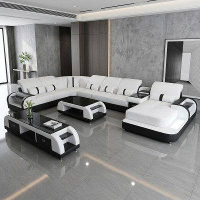 Wunnlandschaft Couch Polster Sofa Garnitur 3-delig Set Couchtisch Sideboard Lieder.