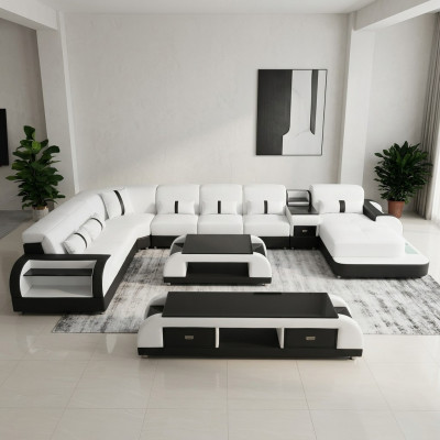 Wunnlandschaften Ecksofa Couch Garnitur Lieder Polster Sëtz Eck Sofa USB Sound