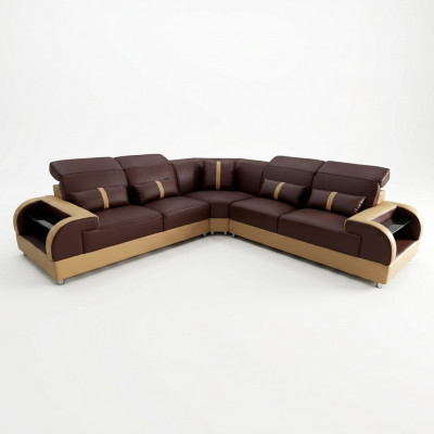Couch Ecksofa Lieder Wunnlandschaft Garnitur Design Modern Sofa L-Form LED USB