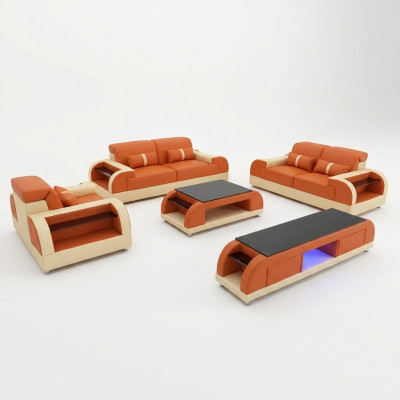 Sofa Garnitur Set 3 2 1 Sëtzer Couchtisch Sideboard Garnitur Design Modern 5-Stéck.