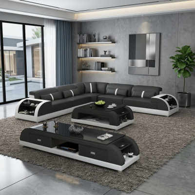 Liedercouch L-Form Couch Wunnlandschaft Eckcouch Garnitur Modern Design Couch USB