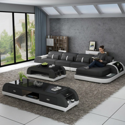 Wunnlandschaft Ecksofa L-Form Sofa Canapé Design Canapé Lieder Modern Polster Nei