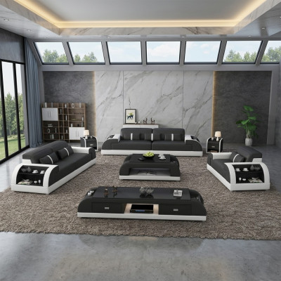 Sofagarnitur 3 2 1 Sëtz Set Sofa Këssen Couch Lieder Relax Wunnzëmmer-Set Nei