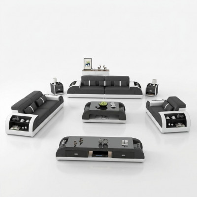 Sofagarnitur 3 2 1 Sëtz Set Sofa Këssen Couch Lieder Relax Wunnzëmmer-Set Nei