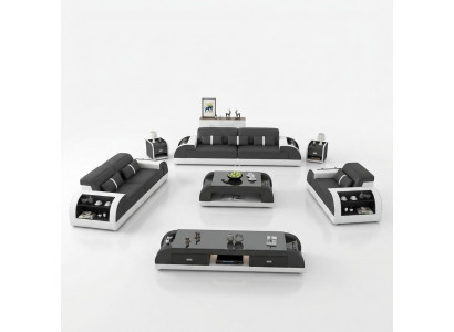 Sofagarnitur 3 2 1 Sëtz Set Sofa Këssen Couch Lieder Relax Wunnzëmmer-Set Nei