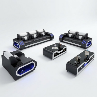 Komplett Set Sofagarnitur 321 Sëtzer Couchtisch Design Wunnlandschaft 4tlg. nei