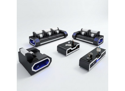 Komplett Set Sofagarnitur 321 Sëtzer Couchtisch Design Wunnlandschaft 4tlg. nei