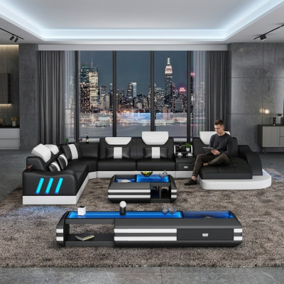 Eckcouch a U-Form Couchtisch Polstersëtzgrupp Wunnlandschaft Design Eckcouch Lieder