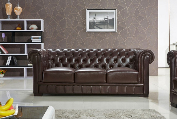 Dreisëtzer Couch Polster Design Sofa Modern 3er Sëtz Sofas Chesterfield brong