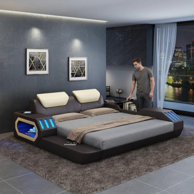 Luxus Design Bettrahmen Bett Lieder Better USB Luxus Duebel Hotel Gepolstert Bett.
