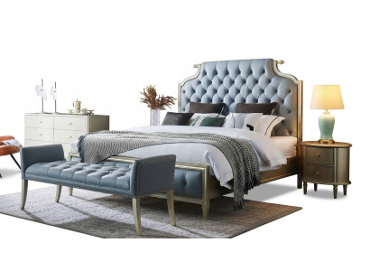 E e Bett am Chesterfield-Stil fir Är Schlofkummer.