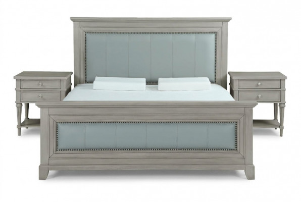 Schlofzëmmer Bett Nuetsdëscher 3 Deeler Set Design Luxus Better Holz Duebelbett Nei