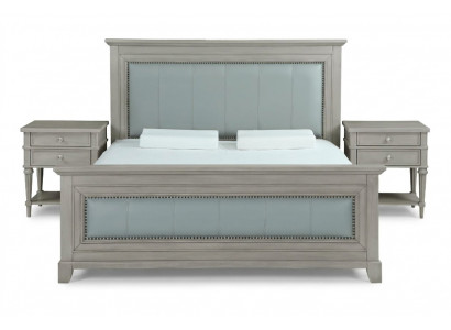 Schlofzëmmer Bett Nuetsdëscher 3 Deeler Set Design Luxus Better Holz Duebelbett Nei