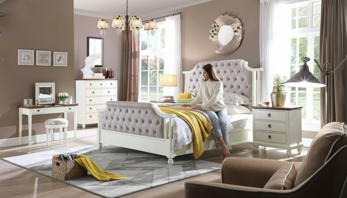 Duebelbett Klassesch Better Kolonial Textil Better Chesterfield Gründerzäit
