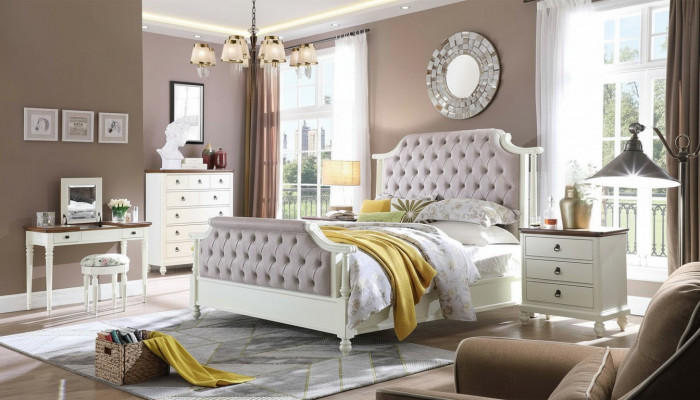 Schlofkummer Komplett Set Kinneklecht Barock Bett Schminktisch Nuetsschaf 6 Stéck.