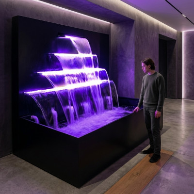 Waasserfall Pool Anlag Springbrunnen Edelstol Waasserspiller Schwämm Dekoratioun