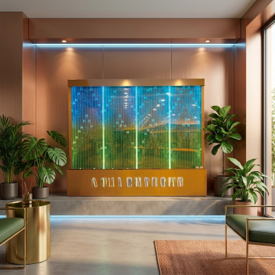 Wandpanelen Waasserblasen LED Waasserwand Designer Dekorativ Waasserwand