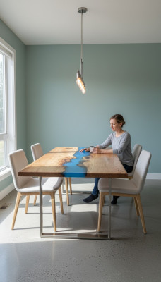 Iessdësch River Table Massiv Dëscher 220x100 Flossdësch Mier Waasserfall Epoxidharz