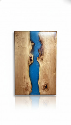 Iessdësch River Table Massiv Dëscher 220x100 Flossdësch Mier Waasserfall Epoxidharz