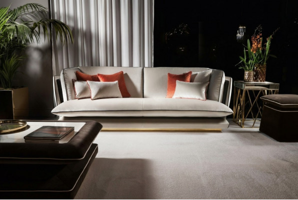 Designer 3-Sëtzer Sofa Polstersofa mat Armleen Sofa Couch Polster Sofas Couch