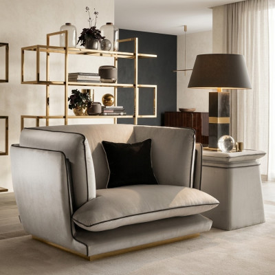 Design Stoff Couch Fotell 1-Sëtzer Polstersofa Lounge Club Neigkeet