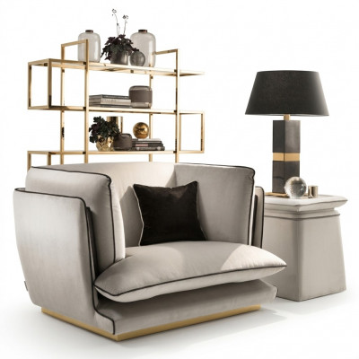 Design Stoff Couch Fotell 1-Sëtzer Polstersofa Lounge Club Neigkeet