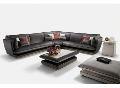 Sofa Couch Luxus Ecksofa Miwwelen Wunnzëmmer Polster Design Textil arredoclassic