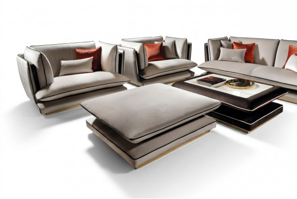 Lounge Hocker Club Fousshocker Ottoman Pufa Textil Ottoman Designer arredoclassic